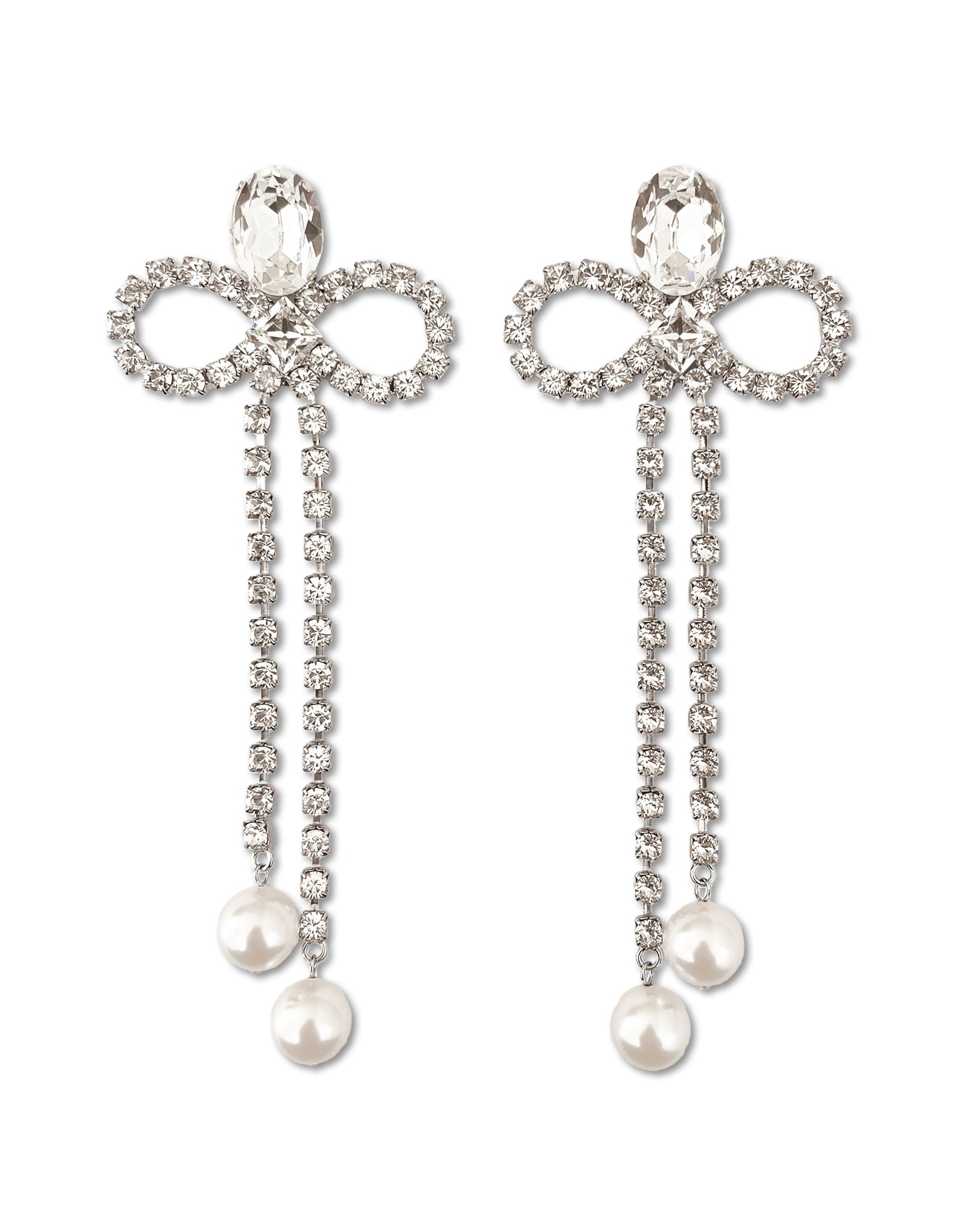 White Mimosa Clip Earrings