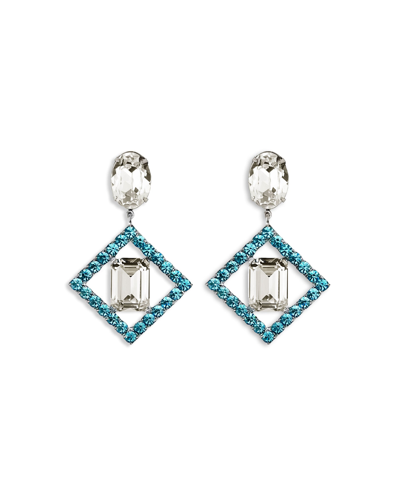 Blue Bellini Clip Earrings