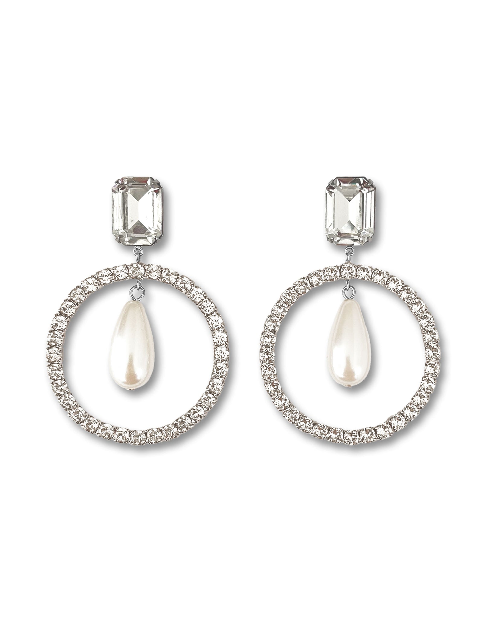 Pearl Martini Clip Earrings